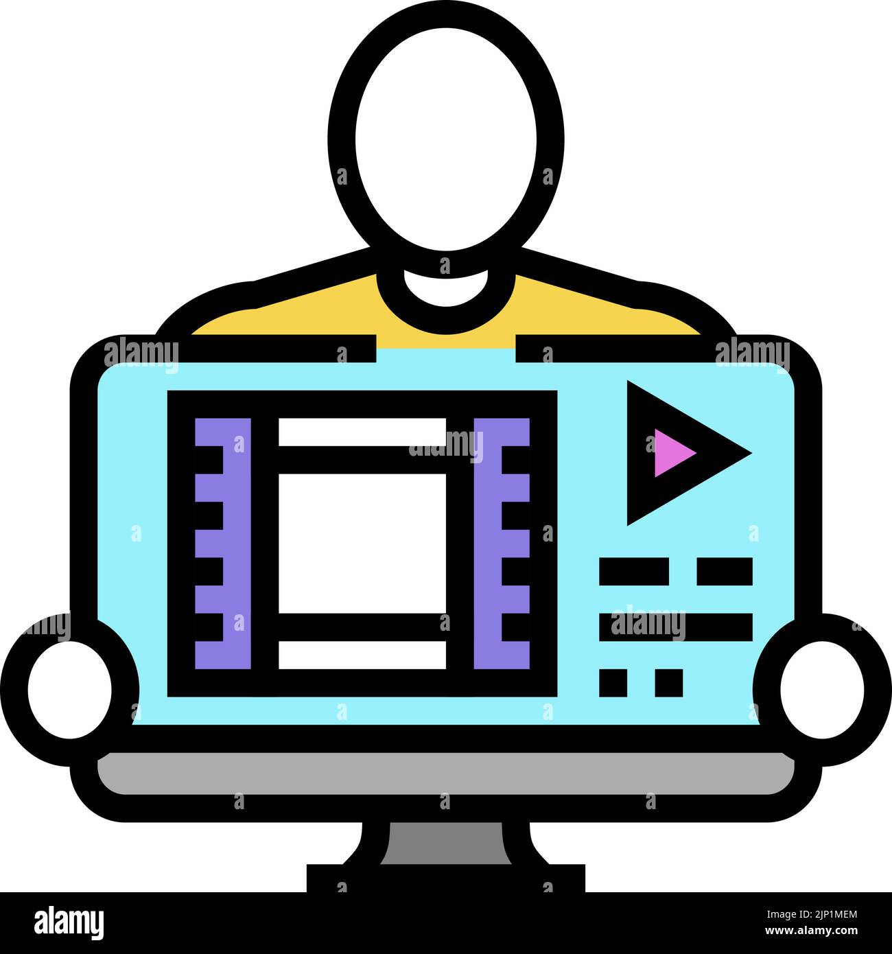 editor video production film color icon vector illustration Stock ...