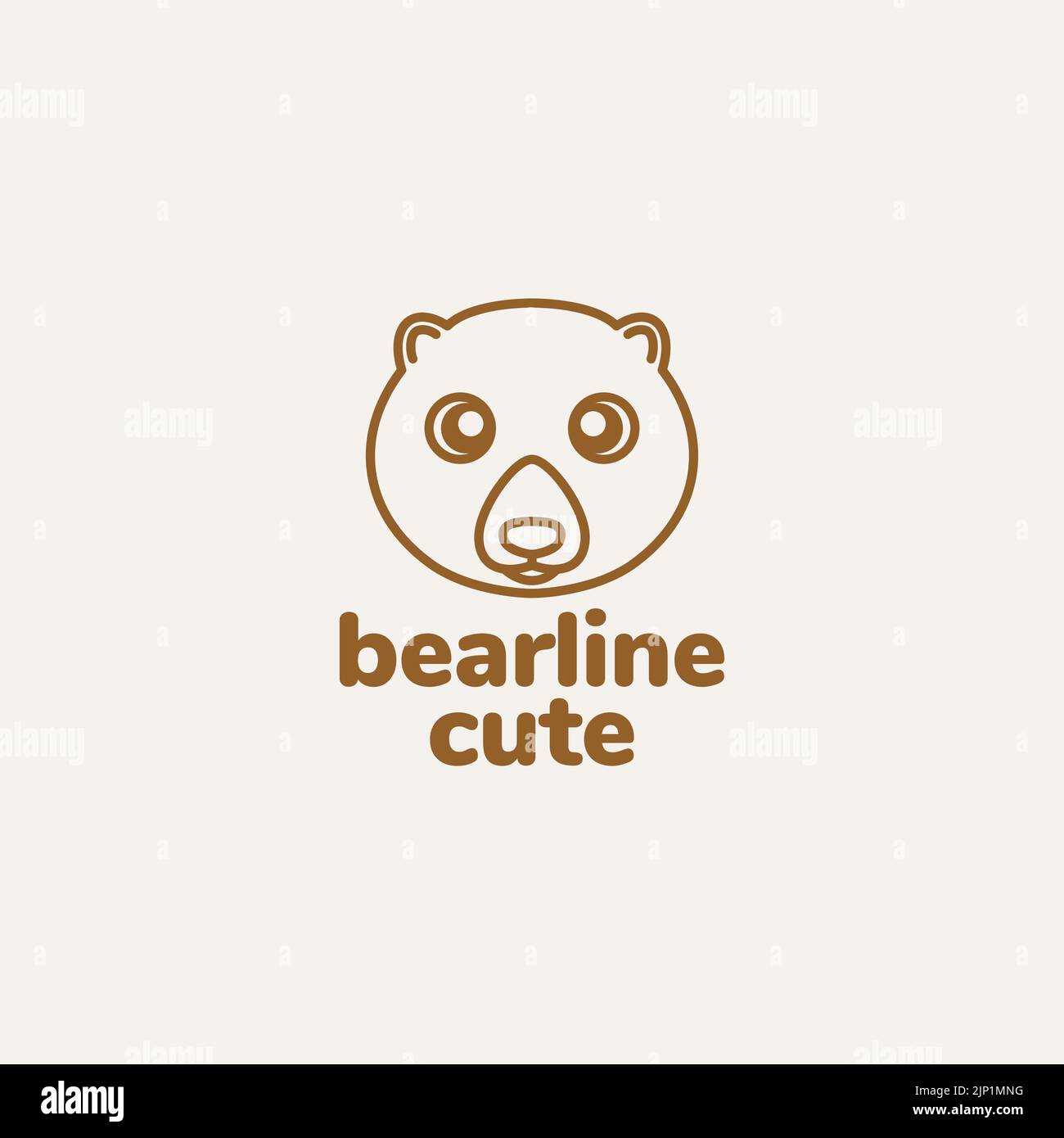 lines art cute baby bear logo design Stock Vector Image & Art - Alamy