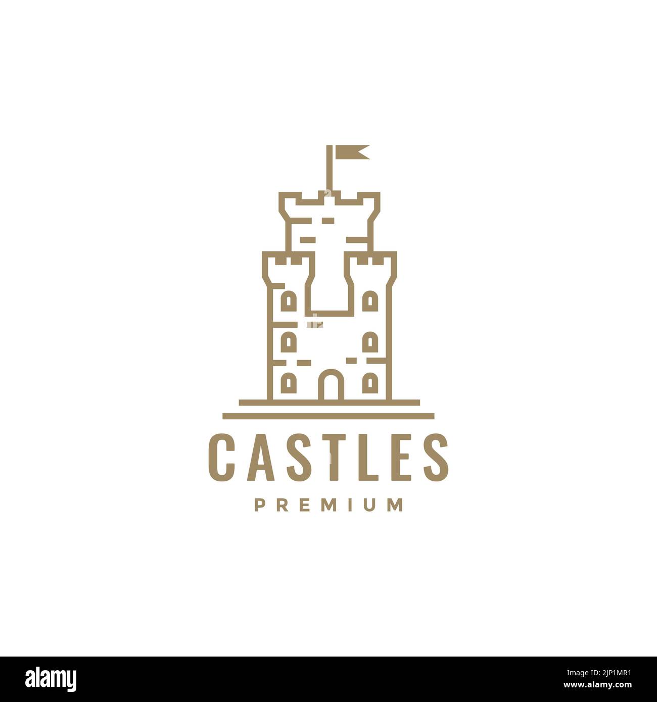hipster minimalist castle kingdom logo Stock Vector