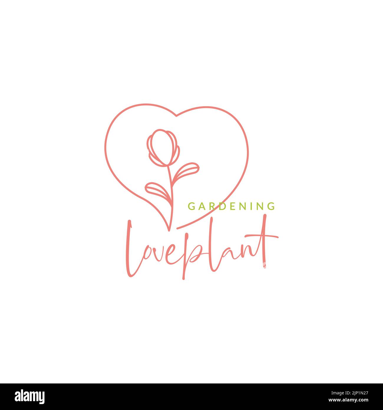 aesthetic love with flower lines logo design Stock Vector Image & Art ...