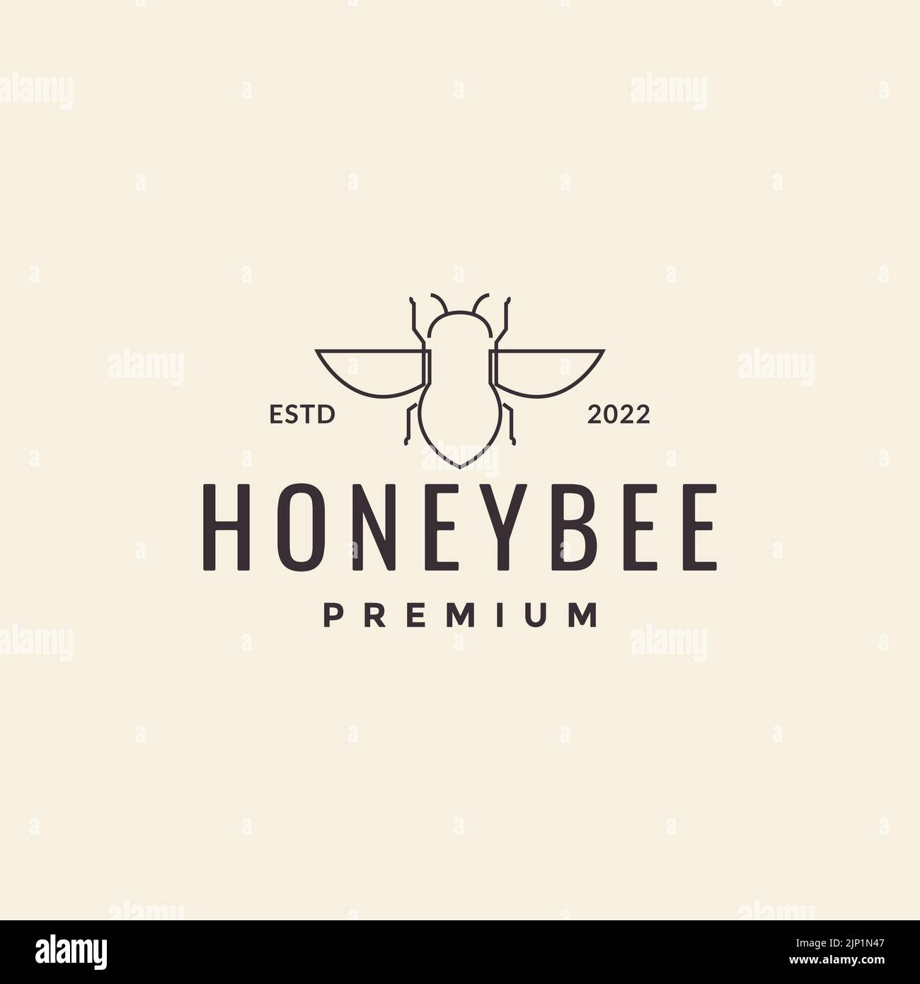 hipster Bumblebee logo design vector Stock Vector