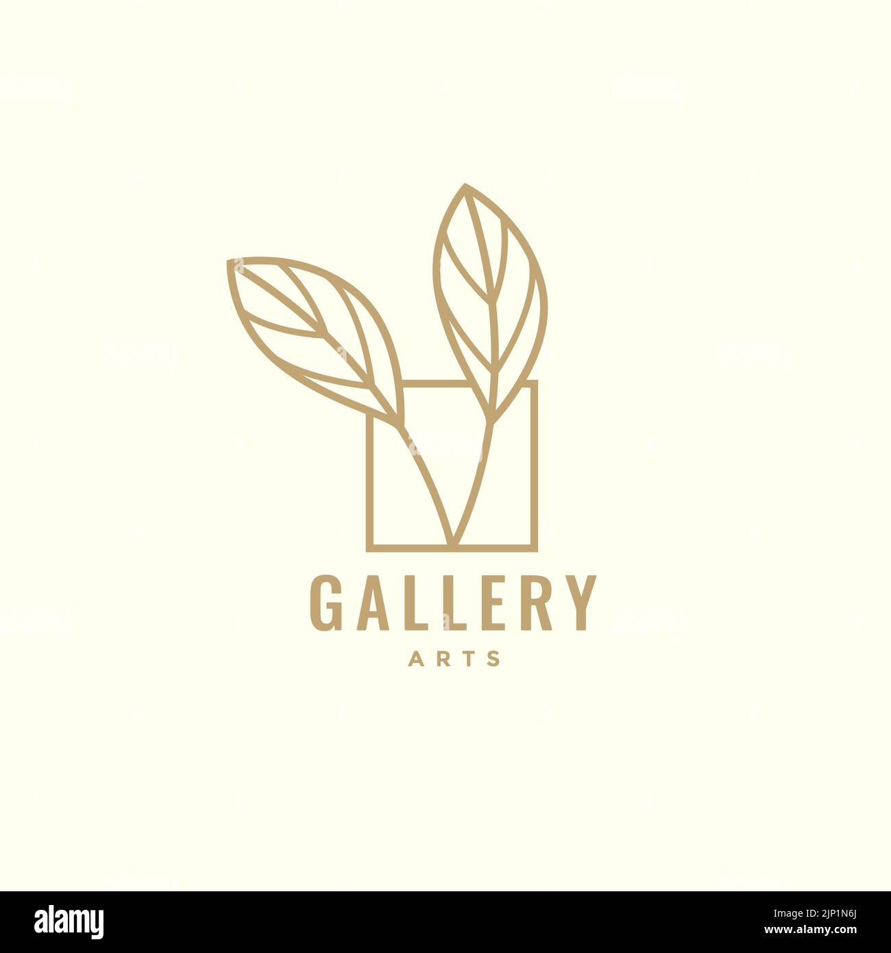 leaf art galery logo design Stock Vector