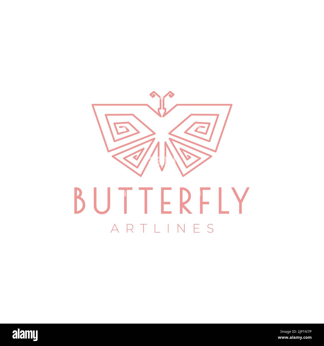 art swirl butterfly logo design Stock Vector