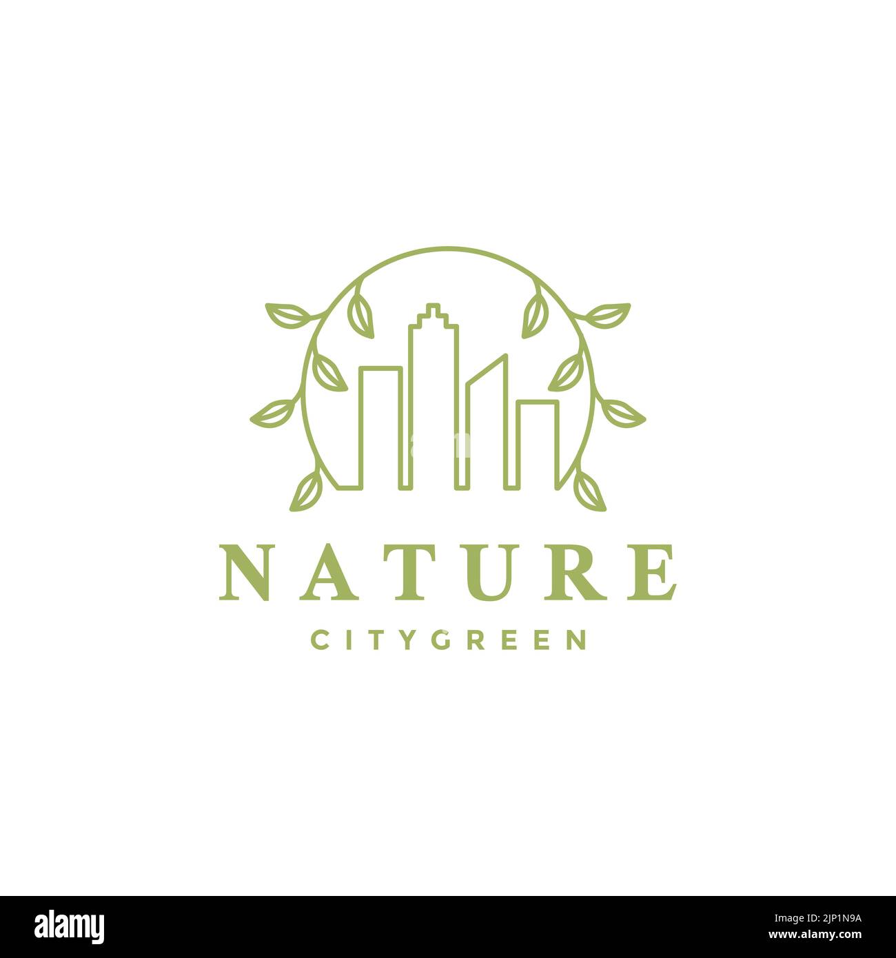 building with leaf logo design Stock Vector Image & Art - Alamy