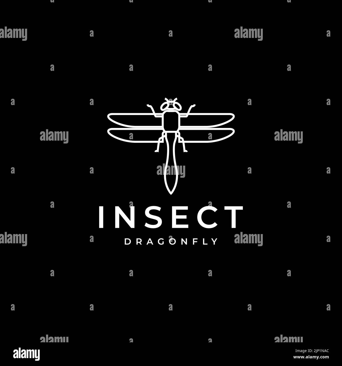 modern line flying dragonfly logo design Stock Vector