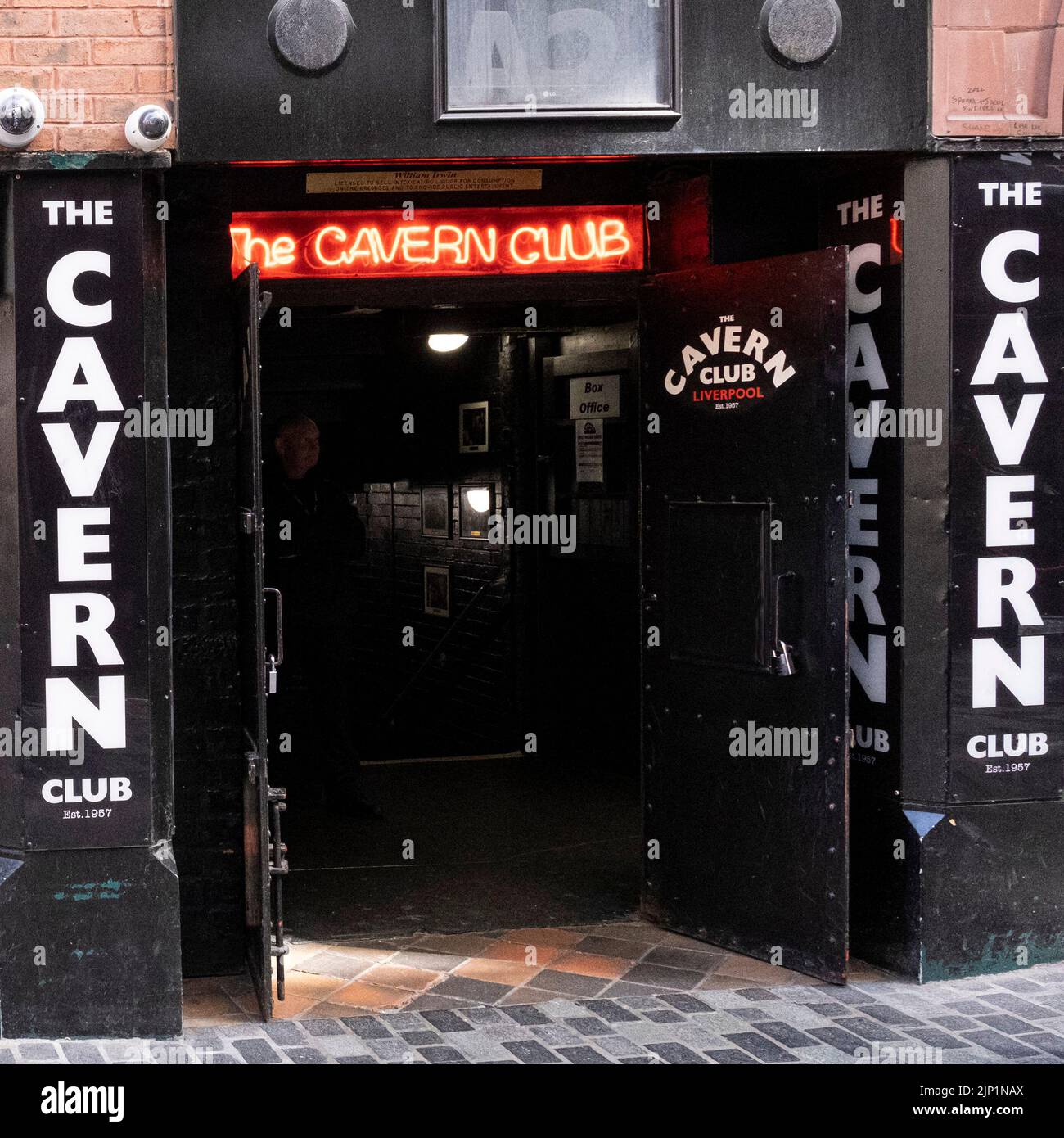 The front door of the Cavern Club, Liverpool made famous by The Beatles Stock Photo