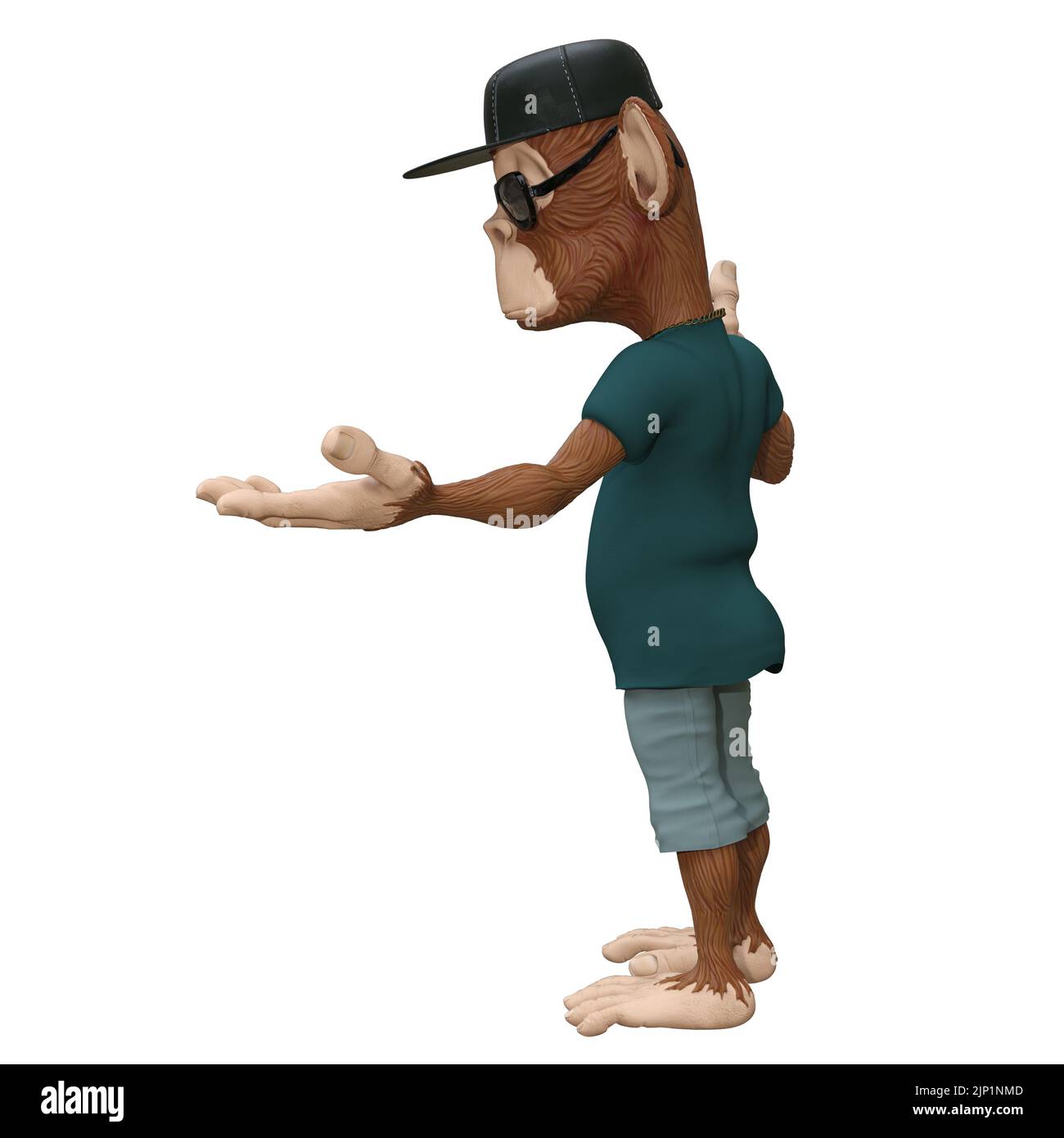 3D illustration cartoon monkey isolated white background Stock Photo ...