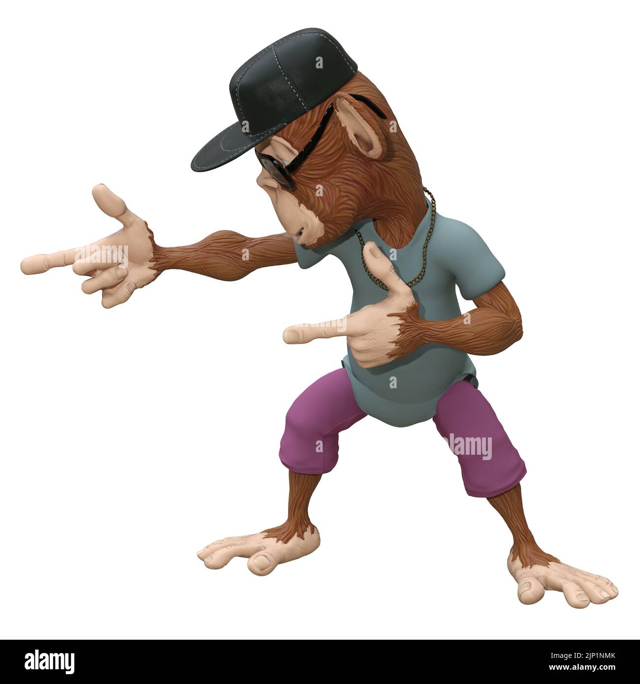3D illustration cartoon monkey isolated white background Stock Photo ...