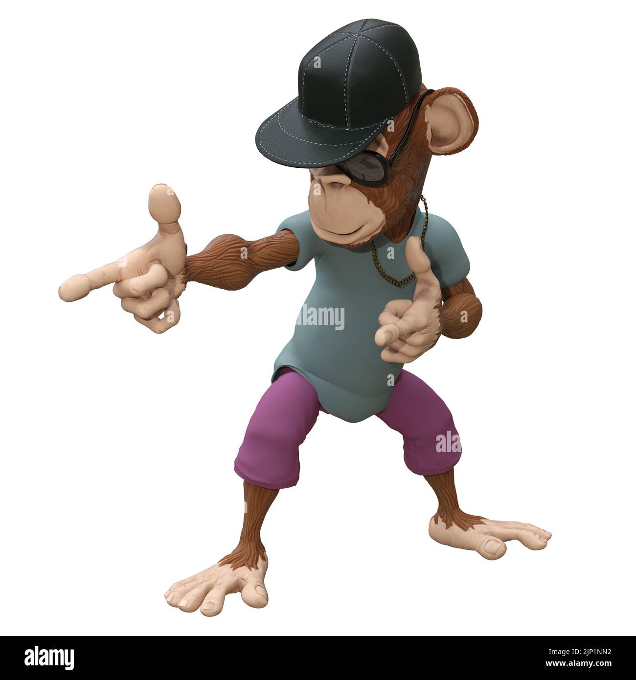 3D illustration cartoon monkey isolated white background Stock Photo ...
