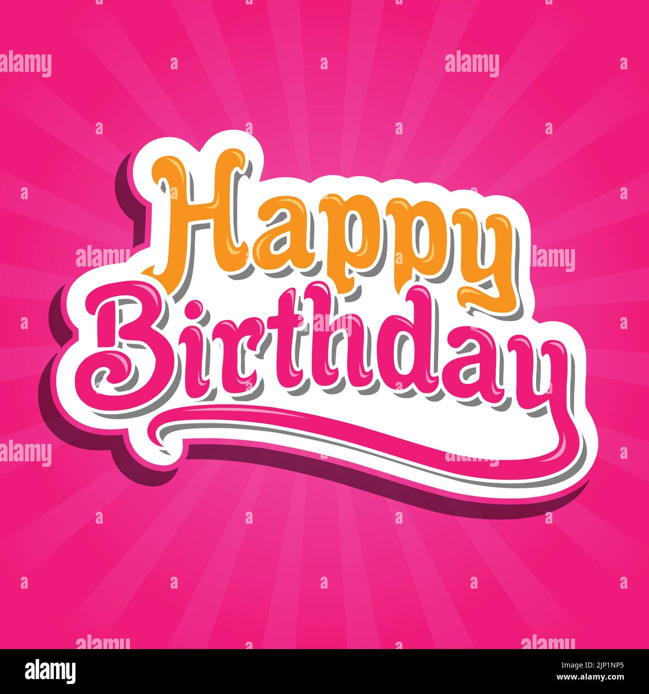 Happy Birthday lettering text banner colorful and retro style. Vector illustration EPS.8 EPS.10 Stock Vector