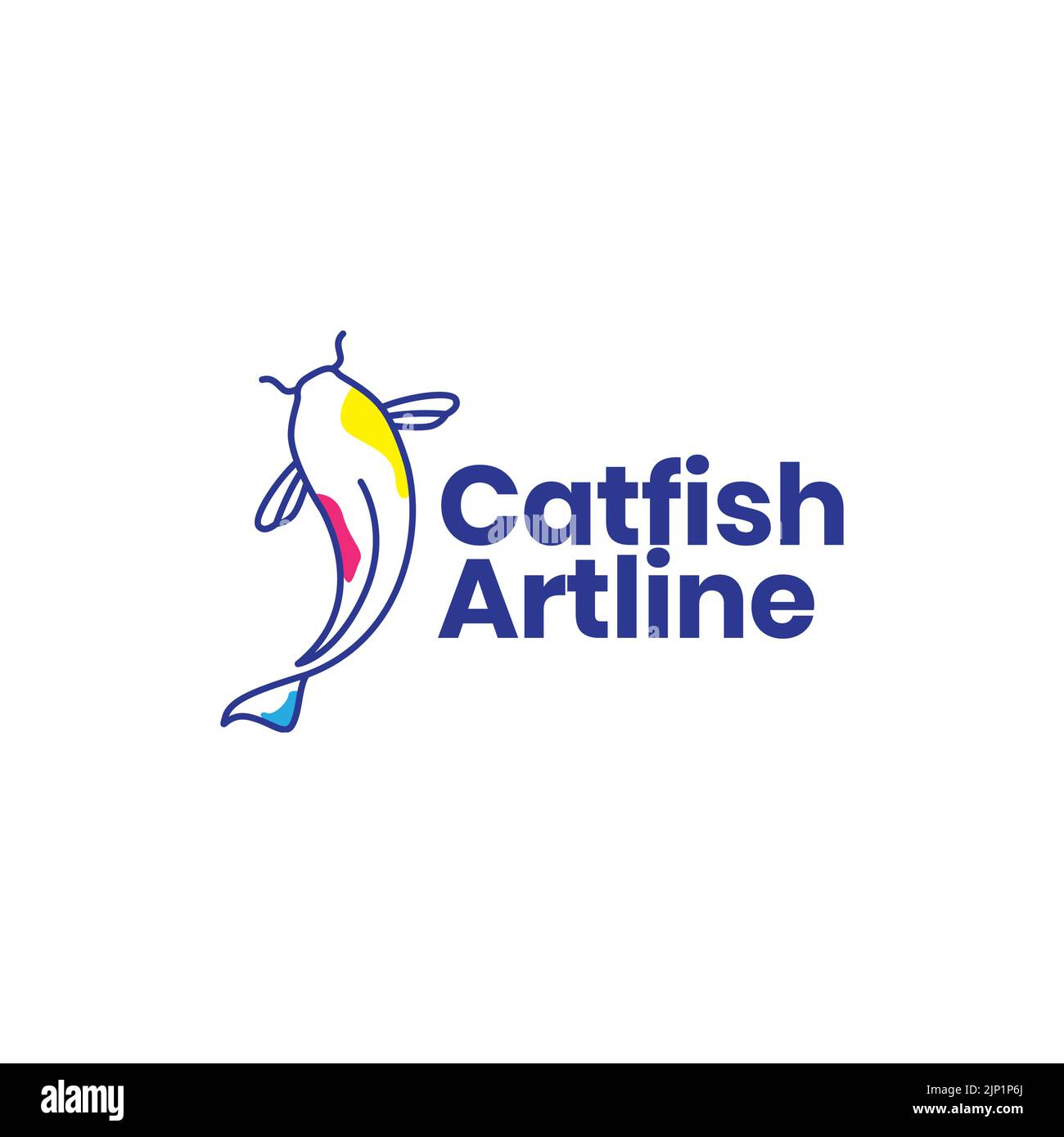 abstract catfish food logo design Stock Vector