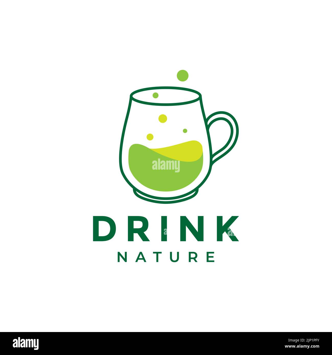 glass cup with drink green nature logo Stock Vector Image & Art - Alamy