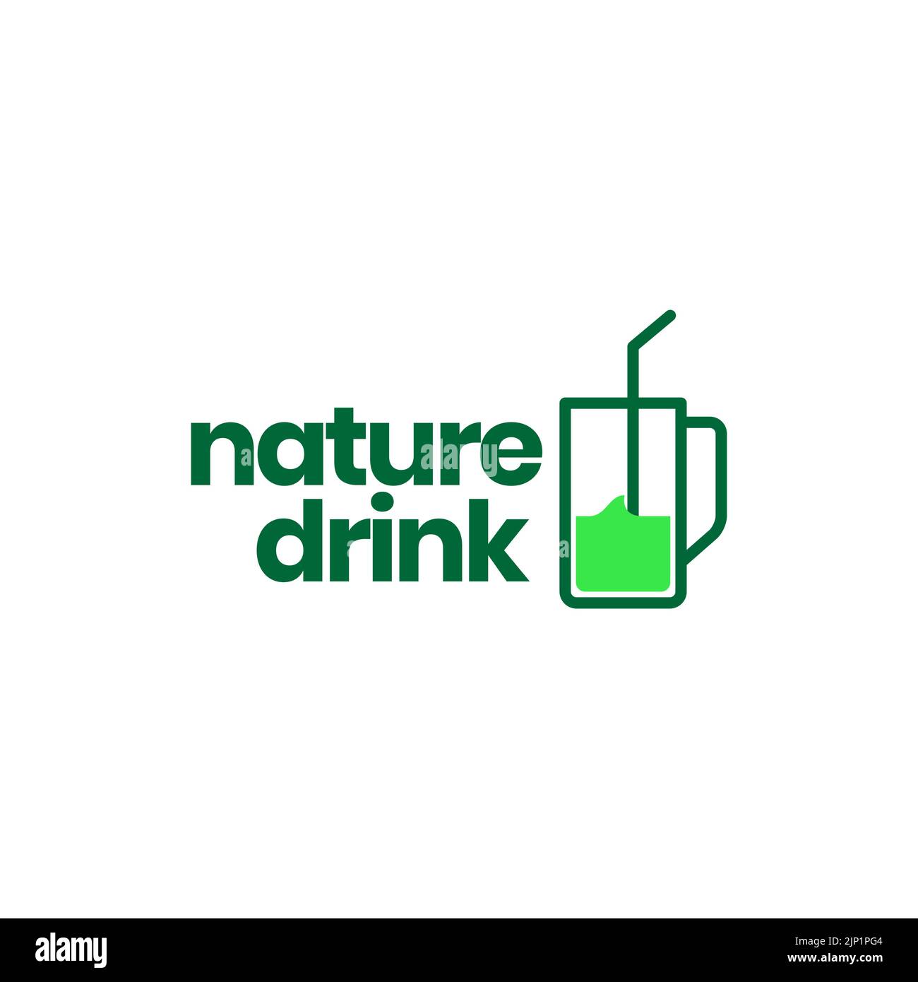 abstract glass cup green drink logo design Stock Vector