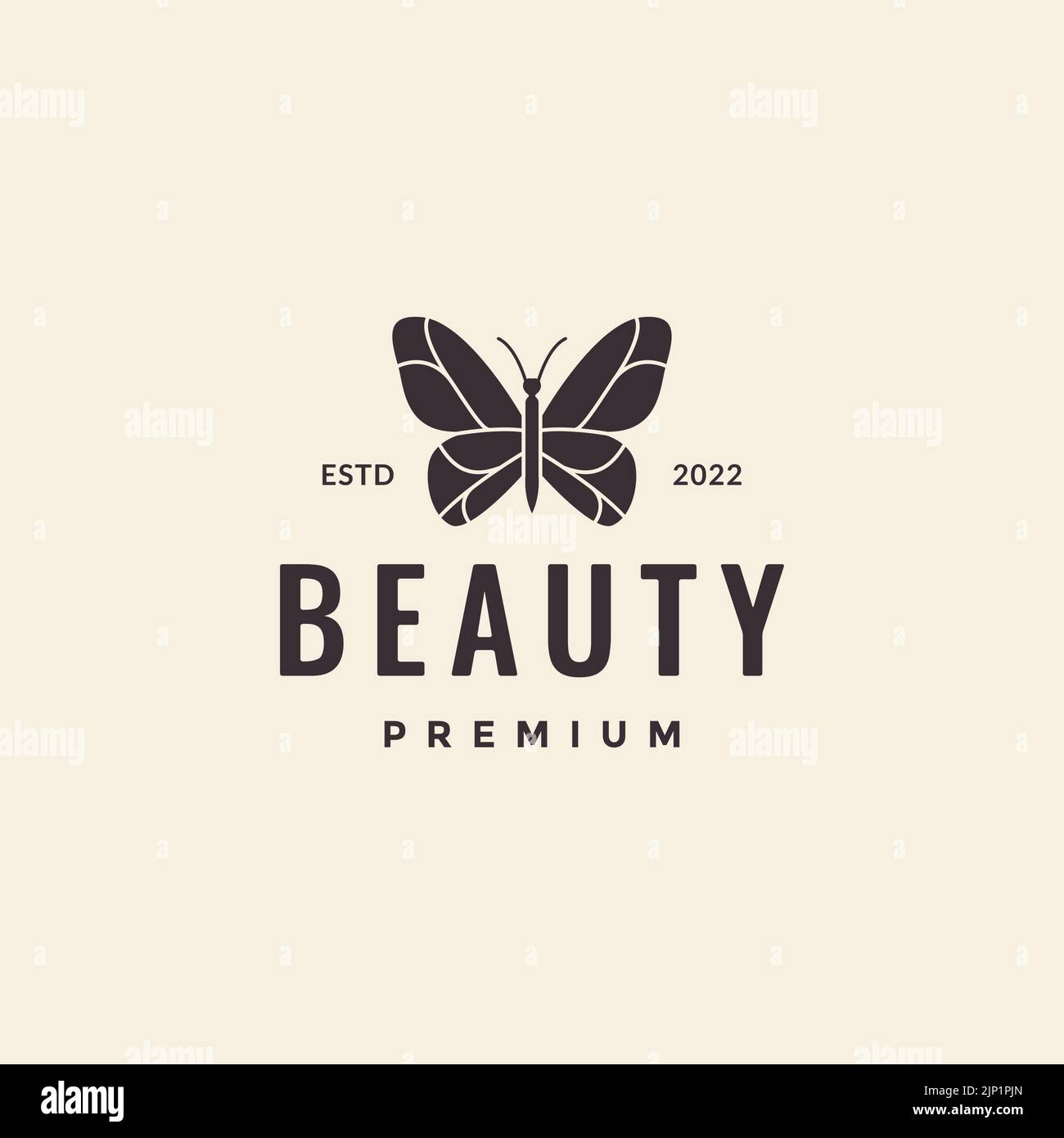 beauty hipster butterfly logo design Stock Vector Image & Art - Alamy