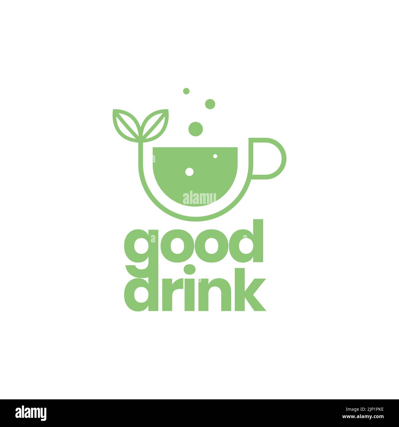 green glass cup with leaf drink logo design Stock Vector Image & Art ...