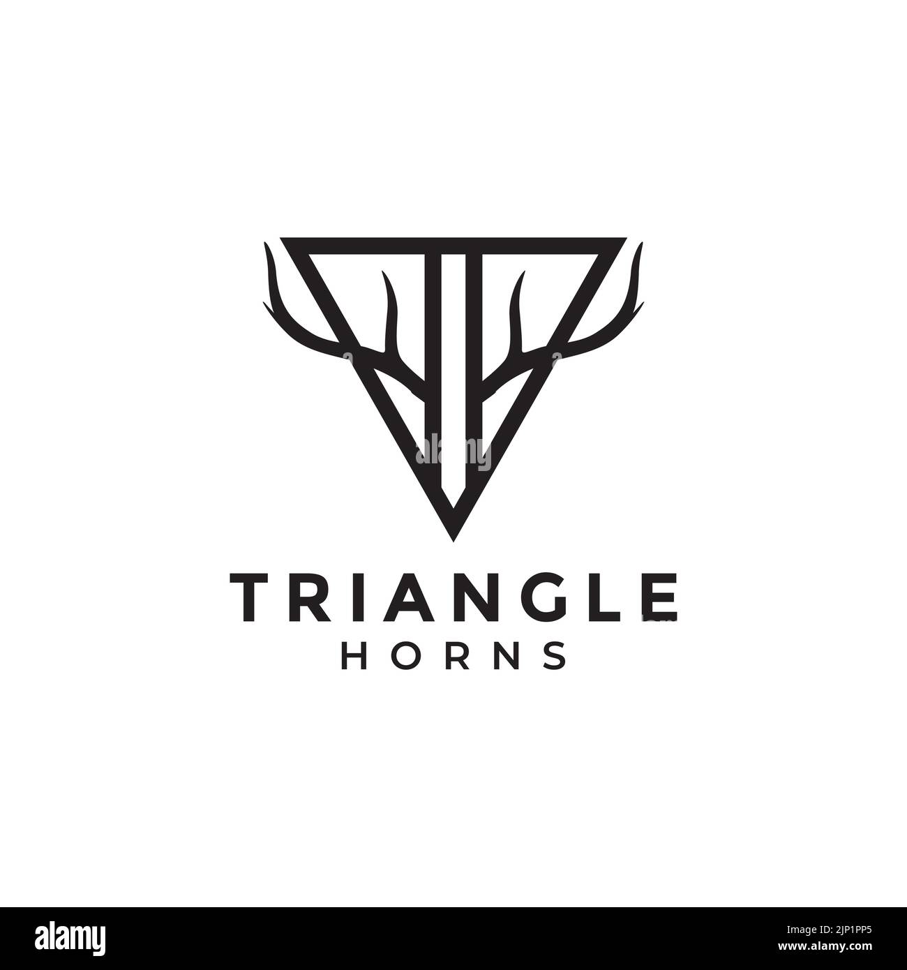 triangle with deer horns logo design Stock Vector Image & Art Alamy