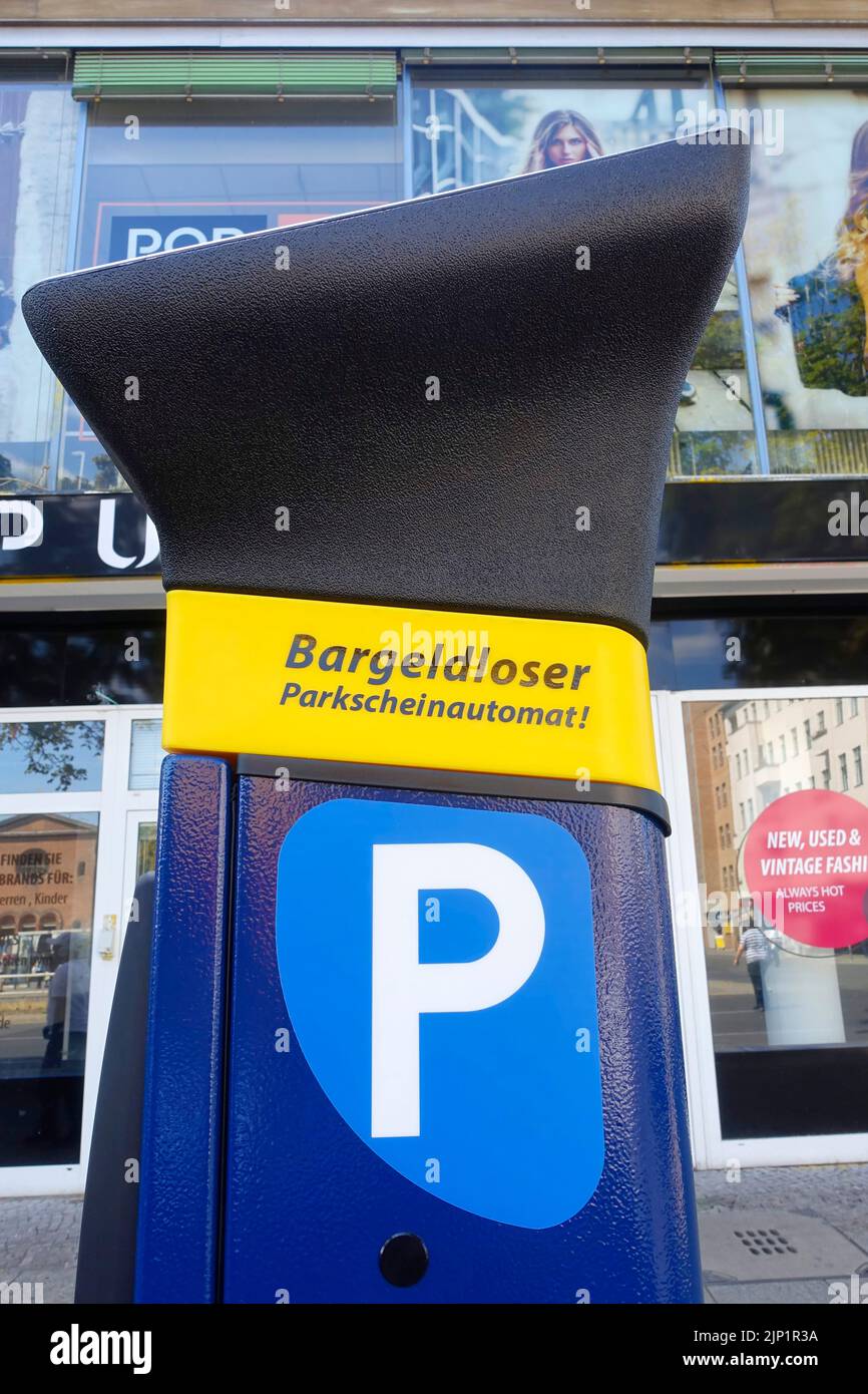 Ticket machine for parking, cashless, Berlin, Germany Stock Photo