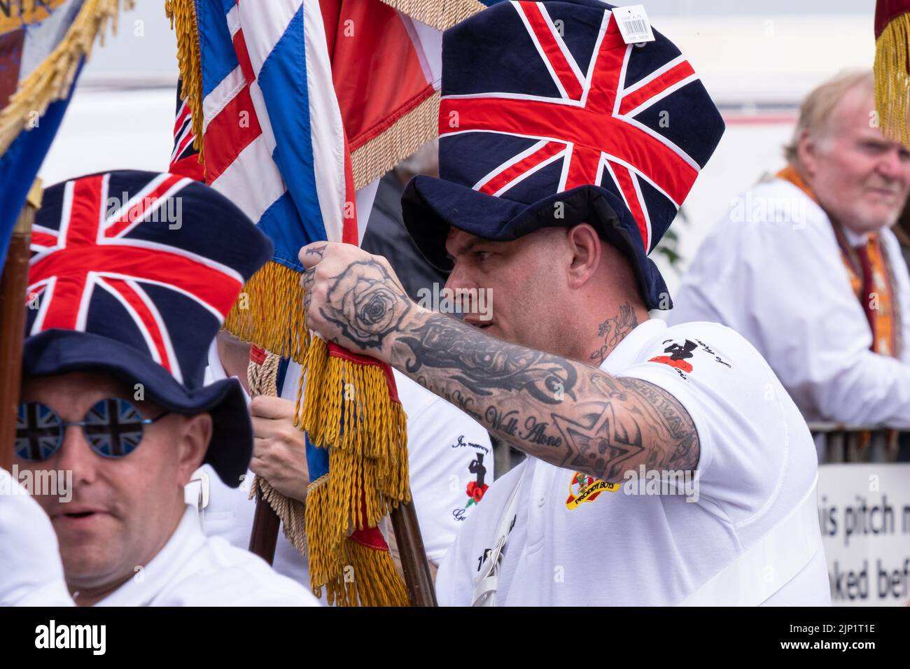 Ballymena, United Kingdom. 12 July, 2022. Members of the Ballymena