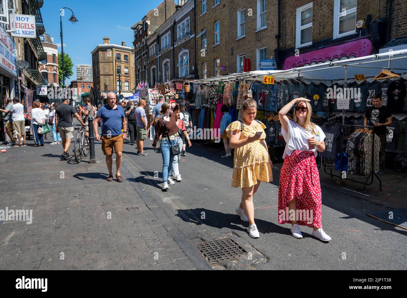 People at the Sunday morning Brick Lane Market, London UK Stock Photo