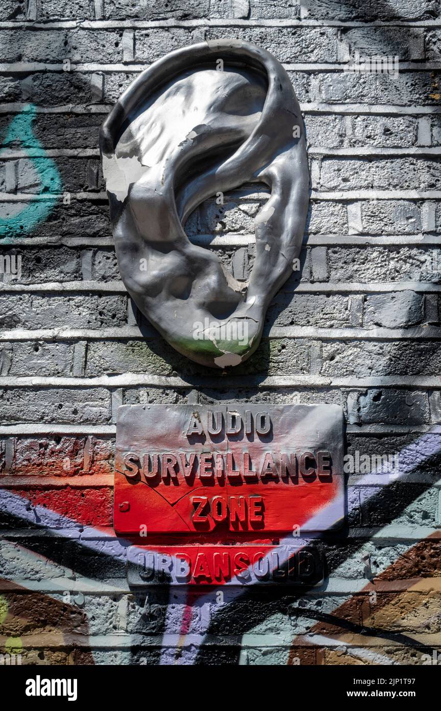 Grafitti on a wall in the Brick Lane area of London UK Stock Photo