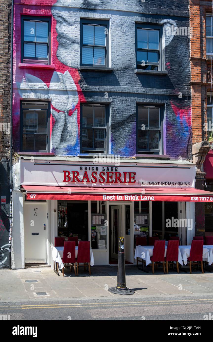 The Brick lane Brasserie an Indian restaurant in Brick Lane London UK Stock Photo