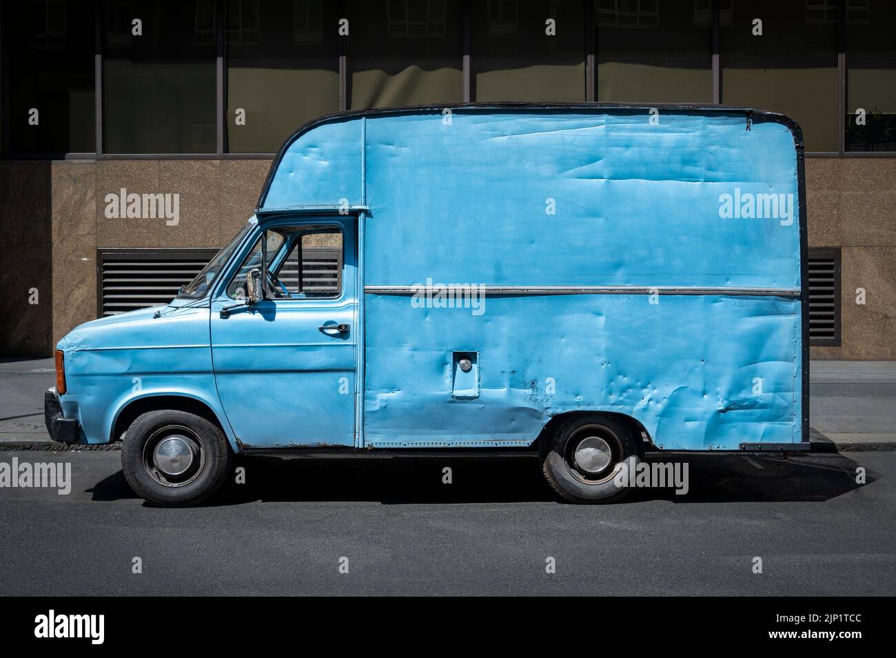 An old Ford transit van parked in London UK Stock Photo