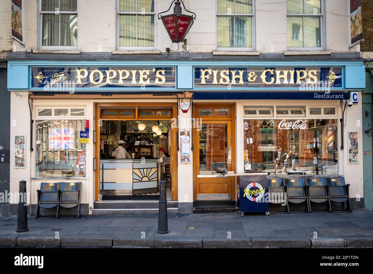 Poppies Fish and Chip shop in Old Spitalfields Market London UK Stock Photo