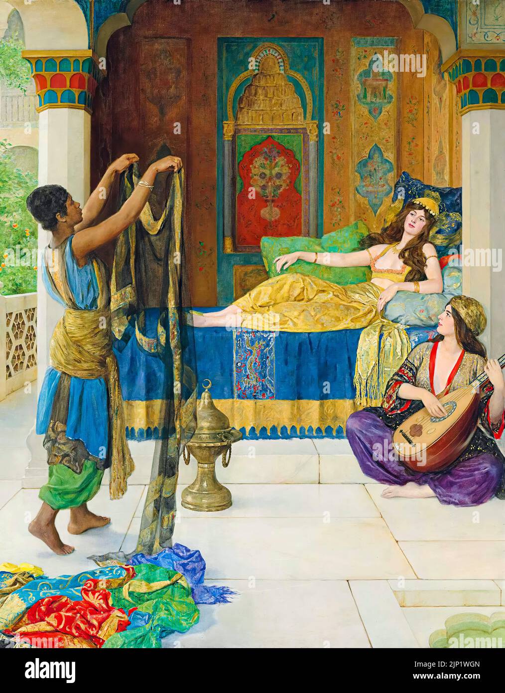 John Collier painting, Myrrh, Aloes and Cassia, oil on canvas, before 1934 Stock Photo