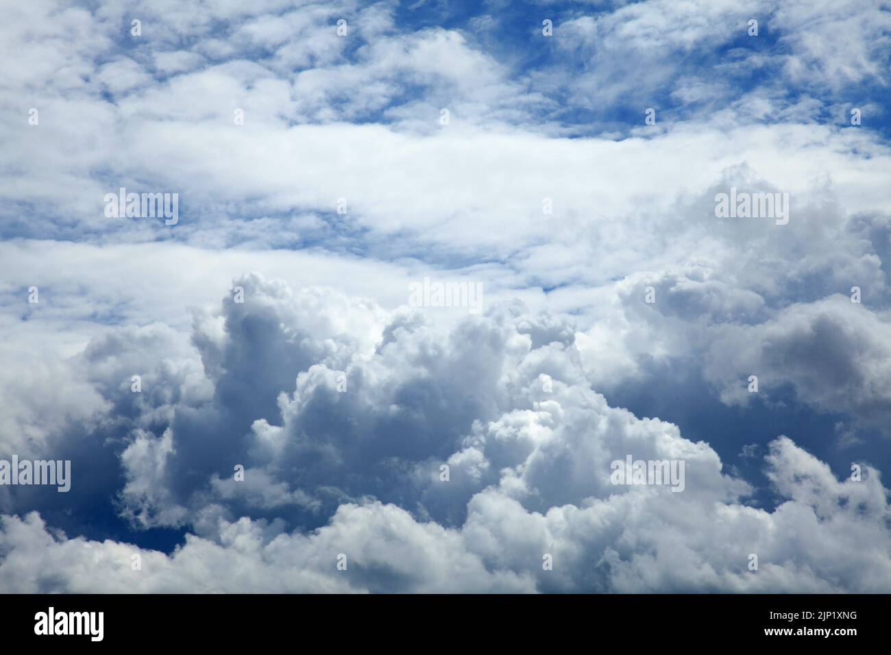 Stratus and cumulonimbus clouds. Dense layer sky pattern. Skies landscape in summer. Spindrift
