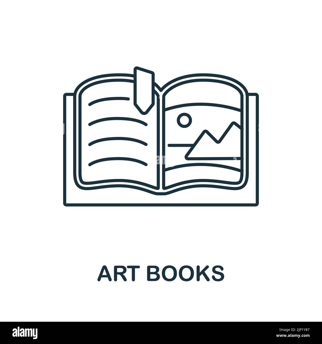 Art Books line icon. Monochrome simple Art Books outline icon for ...
