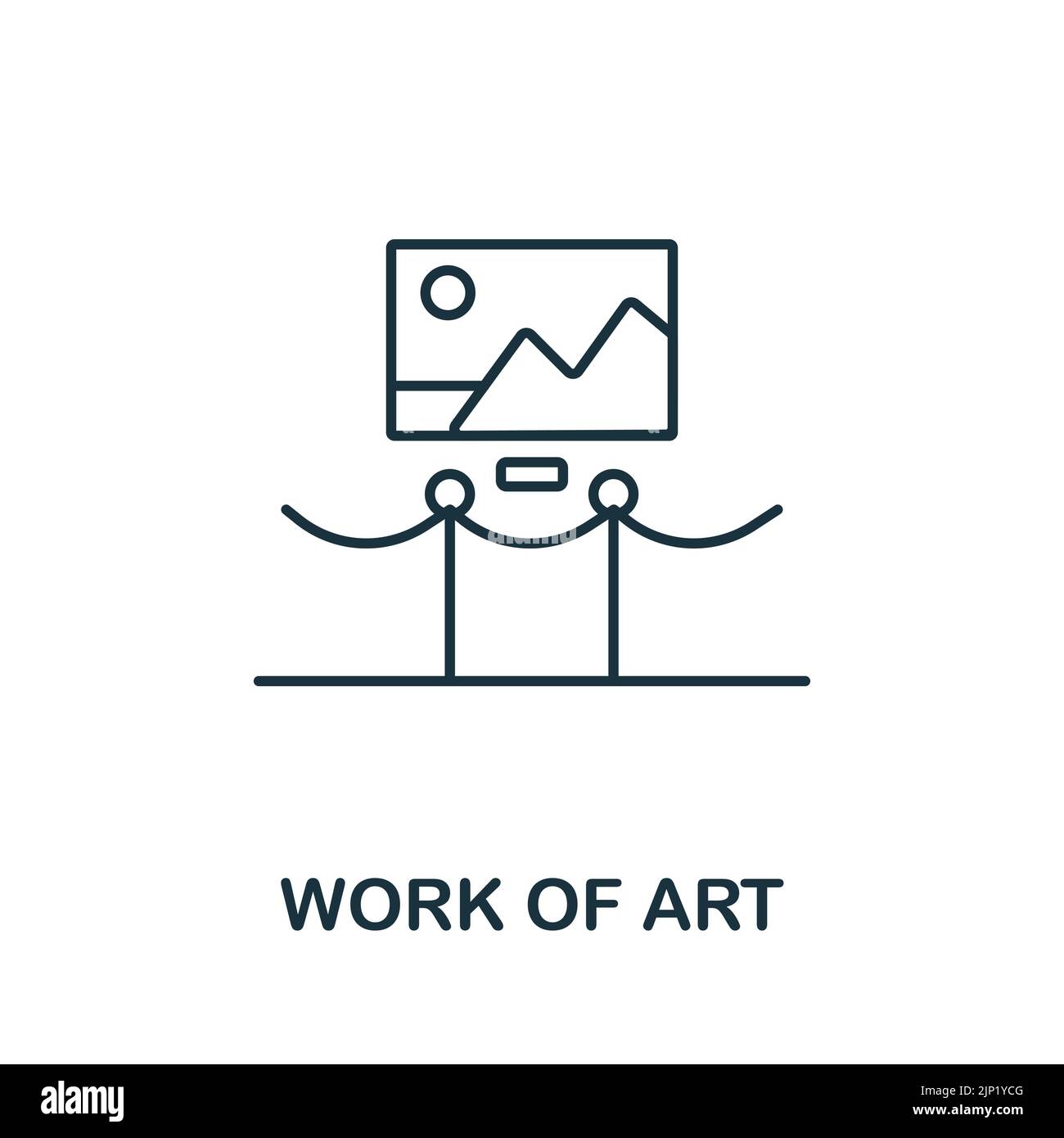 Work Of Art line icon. Monochrome simple Work Of Art outline icon for ...