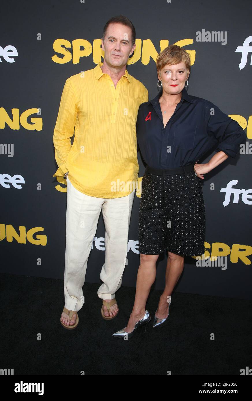 Los Angele, Ca. 14th Aug, 2022. Garret Dillahunt, Martha Plimpton at the red carpet premiere of Amazon Freevee's Sprung at the Hollywood Forever Cemetery in Los Angeles, California on August 14, 2022. Credit: Faye Sadou/Media Punch/Alamy Live News Stock Photo