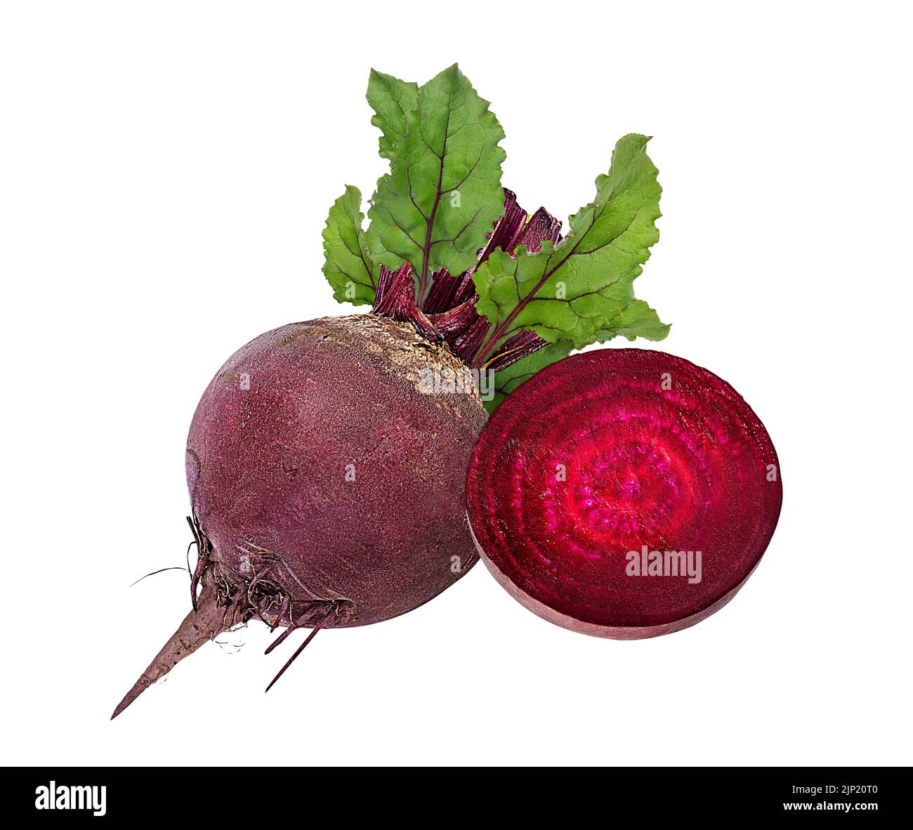 Two Beetroot Beetroot with leaves isolated on white background Stock Photo - Alamy