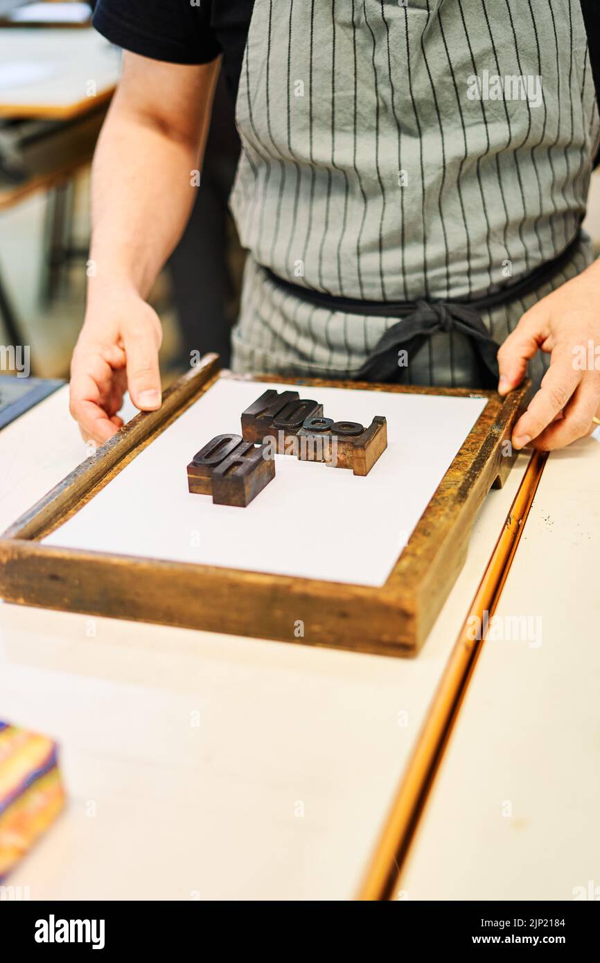 typography, letterpress, handicraft, font, printed letter, typographies, handicrafts, fonts, löwenzahn font Stock Photo