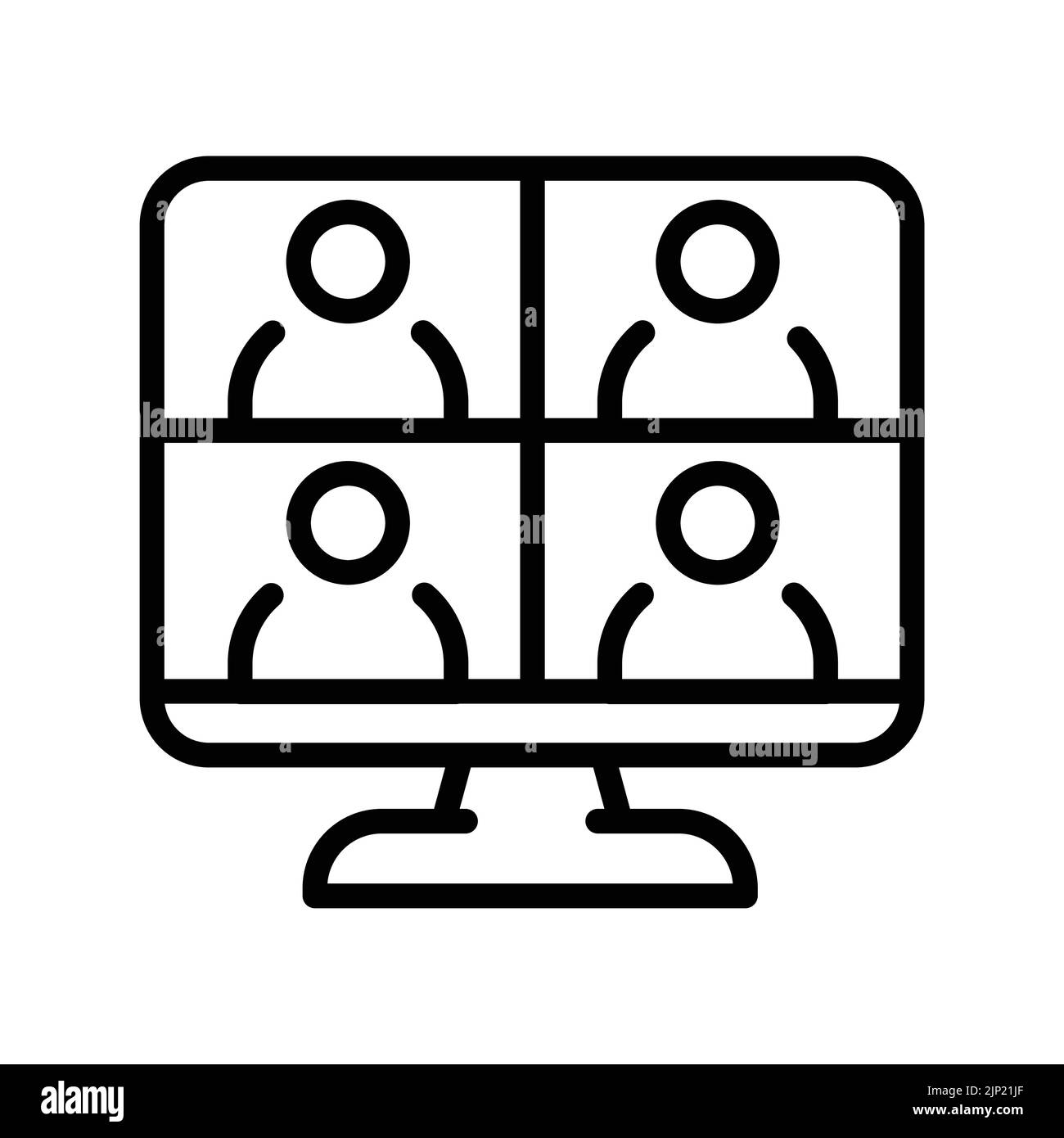 Online meeting computer screen Black and White Stock Photos & Images ...