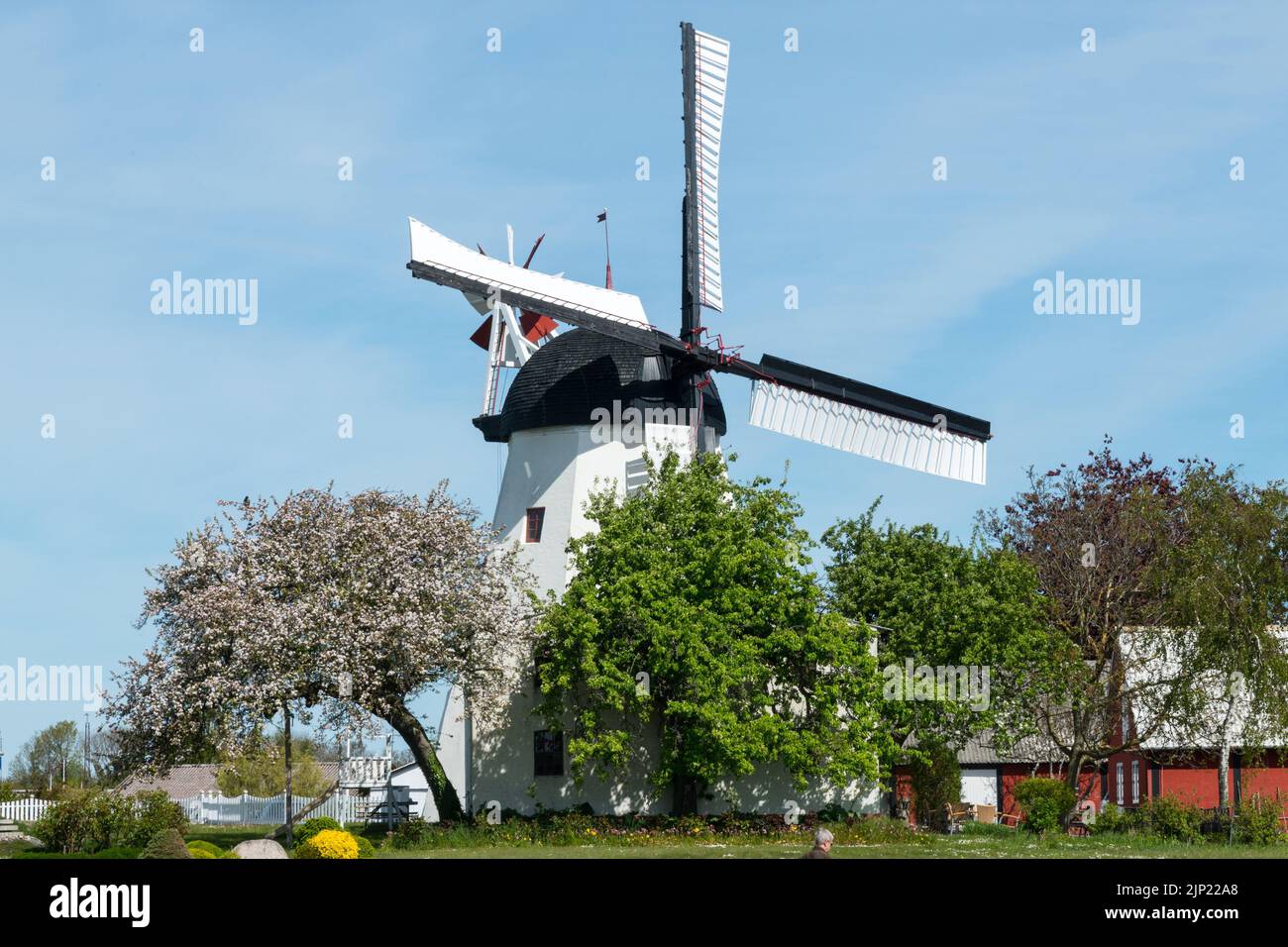 Aarsdale windmill, isle of Bornholm,  Denmark Stock Photo