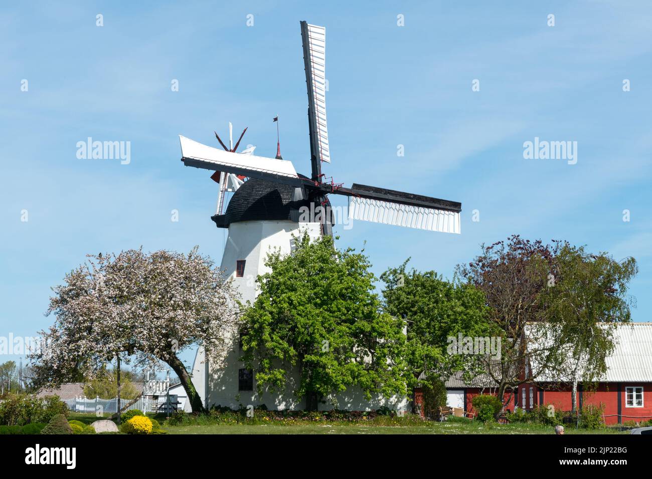 Aarsdale windmill, isle of Bornholm,  Denmark Stock Photo