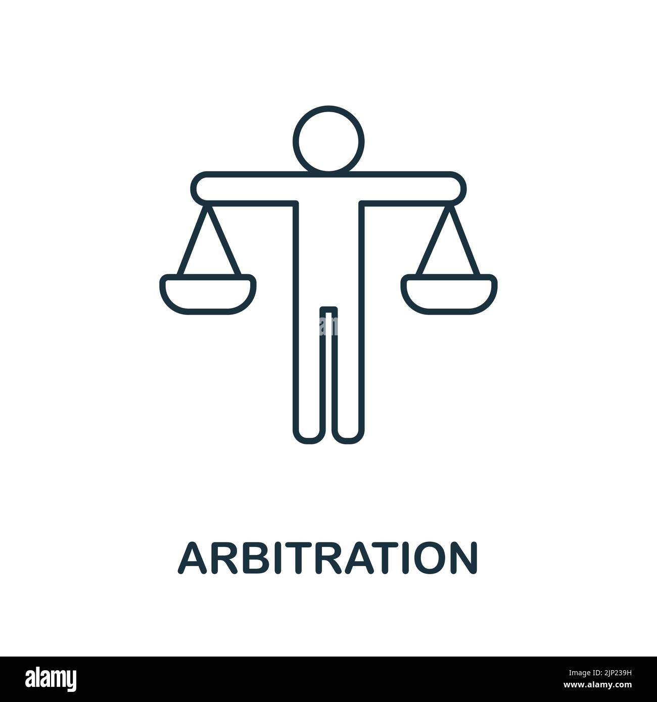 Arbitration line icon. Monochrome simple Arbitration outline icon for