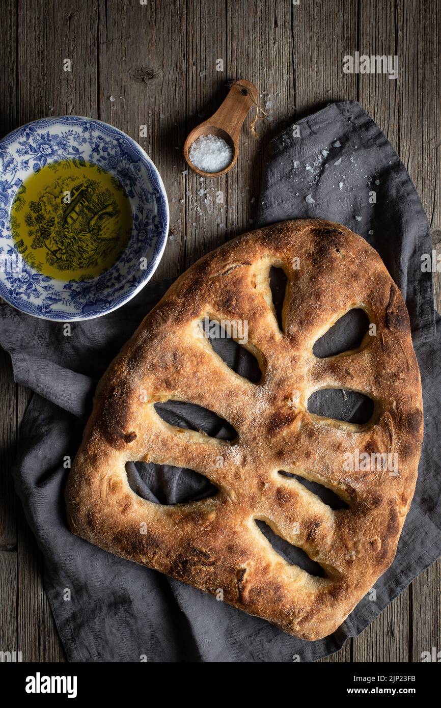 french cuisine, fougasse, provenzalisches brot, french cuisines, french food Stock Photo