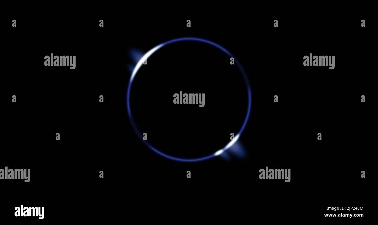 Image of glowing blue circle over black background Stock Photo - Alamy