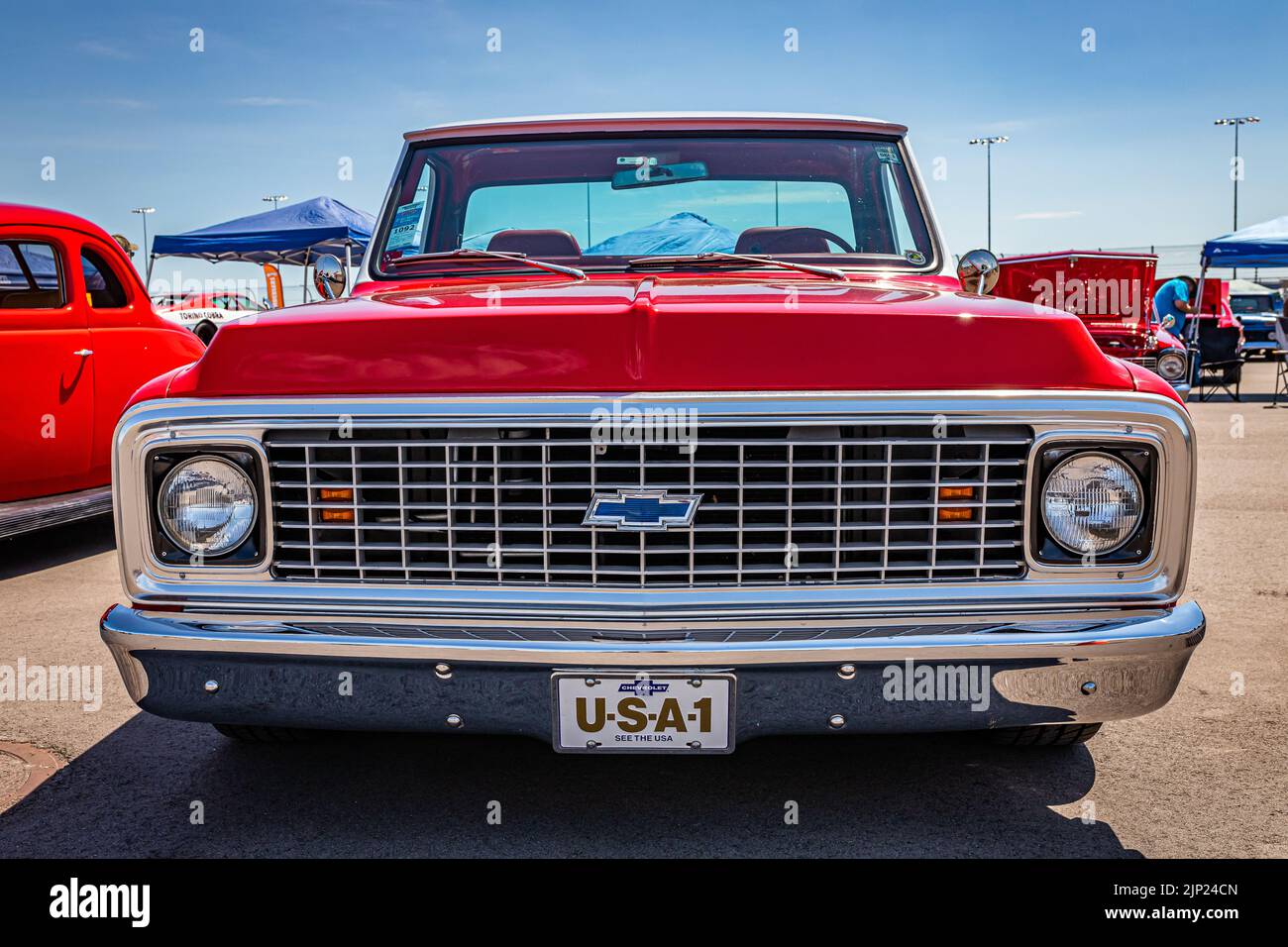 Lebanon, TN - May 13, 2022: Low perspective front view of a 1972