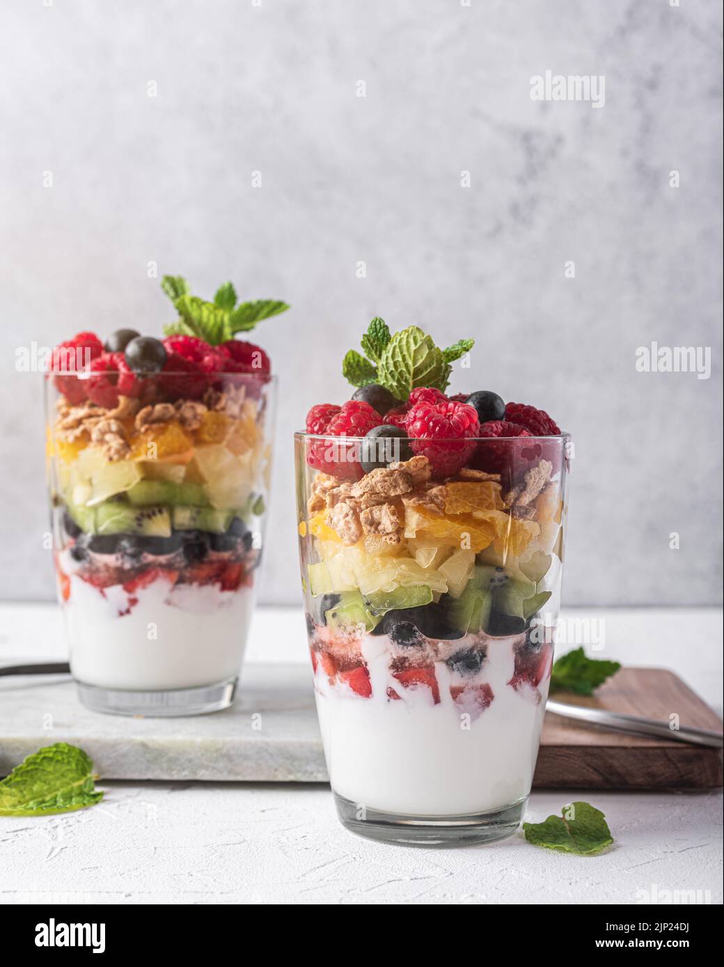 dessert, fruits, yogurt, layered, desserts, fruit, layereds Stock Photo Alamy