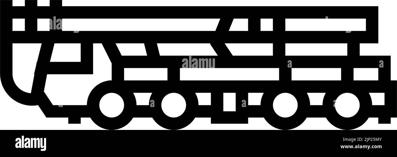 mobile crane construction car vehicle line icon vector illustration ...