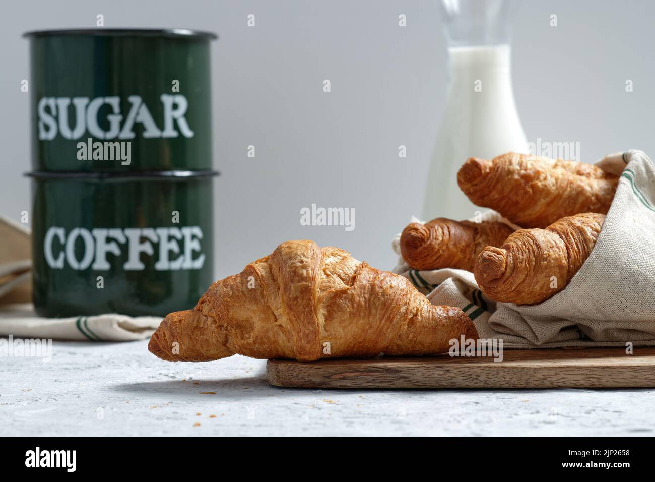 croissant, süßes frühstück, croissants Stock Photo