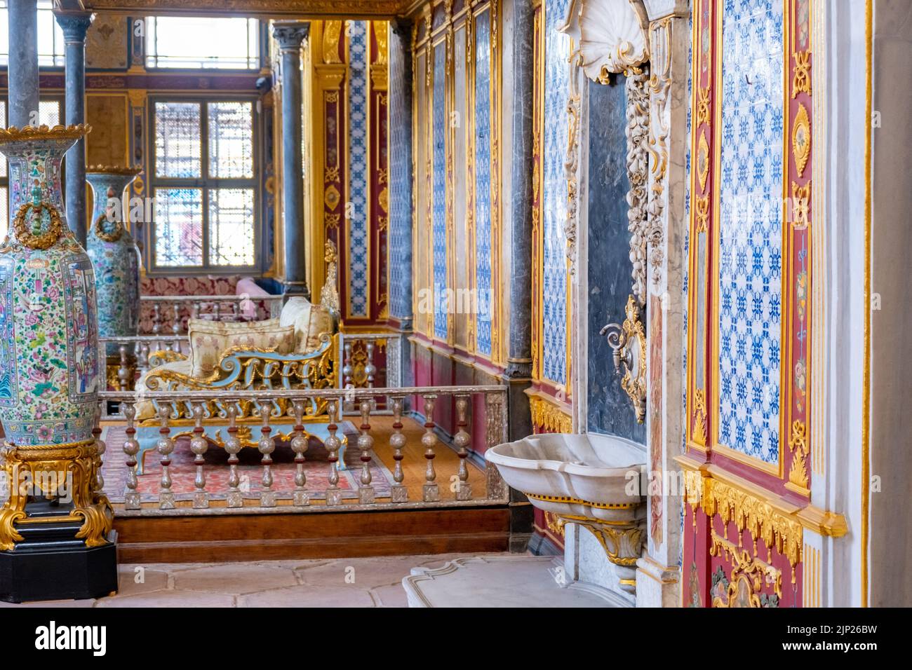 Istanbul, Turkey - May 28, 2022: Interior of Topkapi Palace, detail and ...