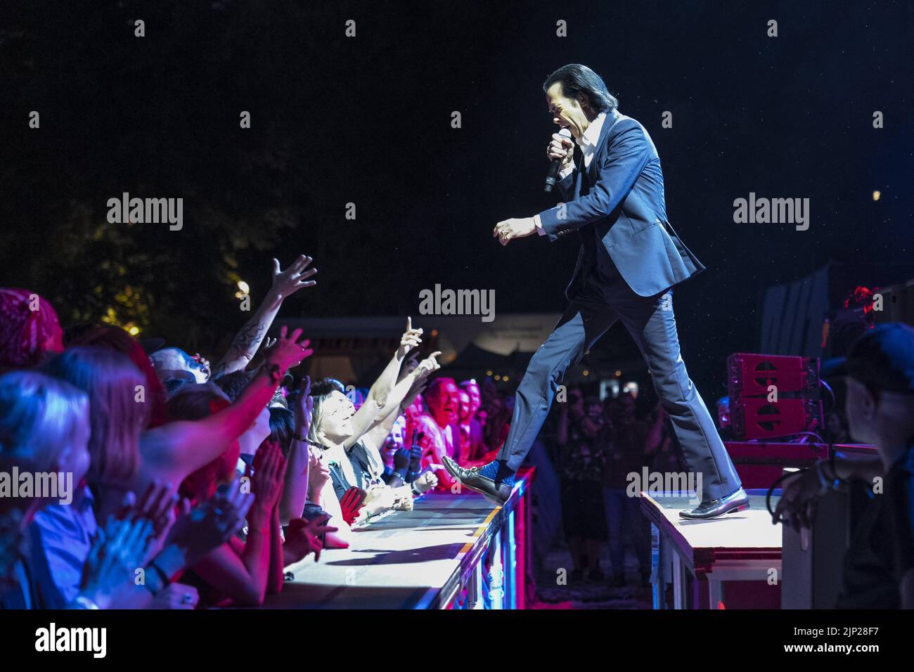 Nick Cave performs during Swedish music festival Way Out West 2022 in Gothenburg, Sweden, August 12, 2022.Photo: Anders Deros / Aftonbladet / TT code Stock Photo