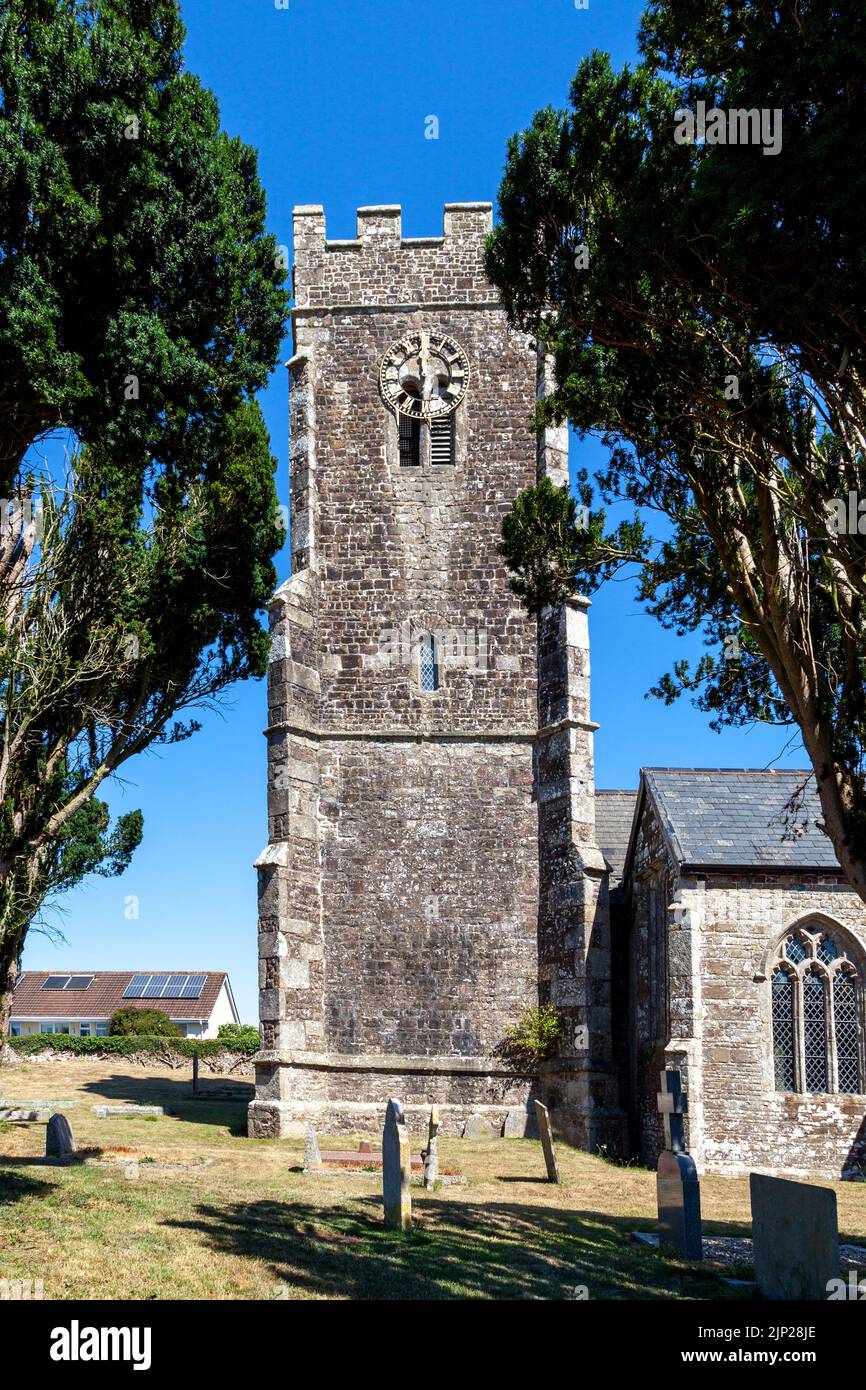 Exterior of St Matthew’s Church, Coldridge, Devon, England – believed by some to be the resting place of uncrowned Edward V one of the missing princes Stock Photo