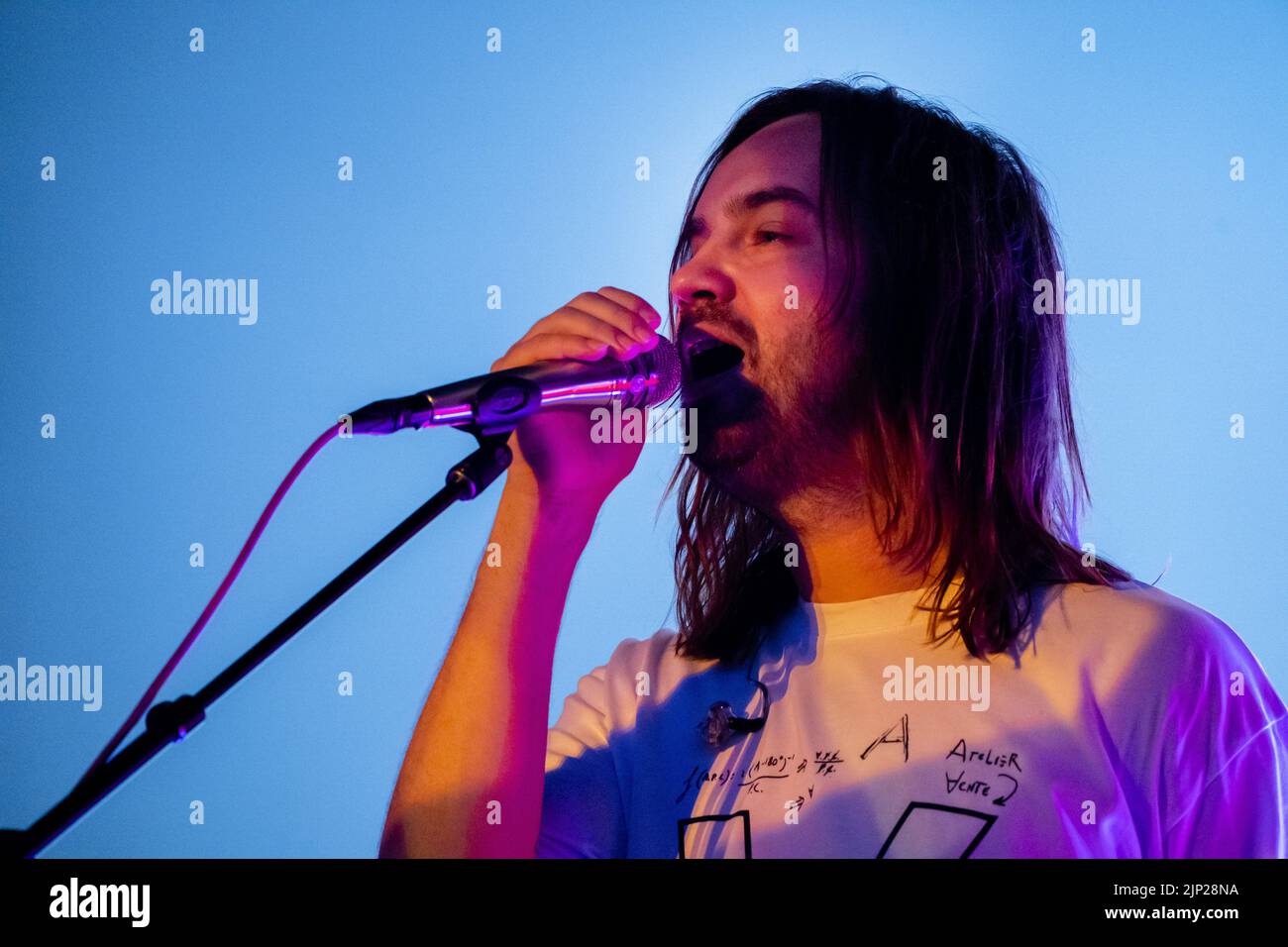 Tame Impala performs during Swedish music festival Way Out West 2022 in Gothenburg, Sweden, August 11, 2022.Photo: Anders Deros / Aftonbladet / TT cod Stock Photo