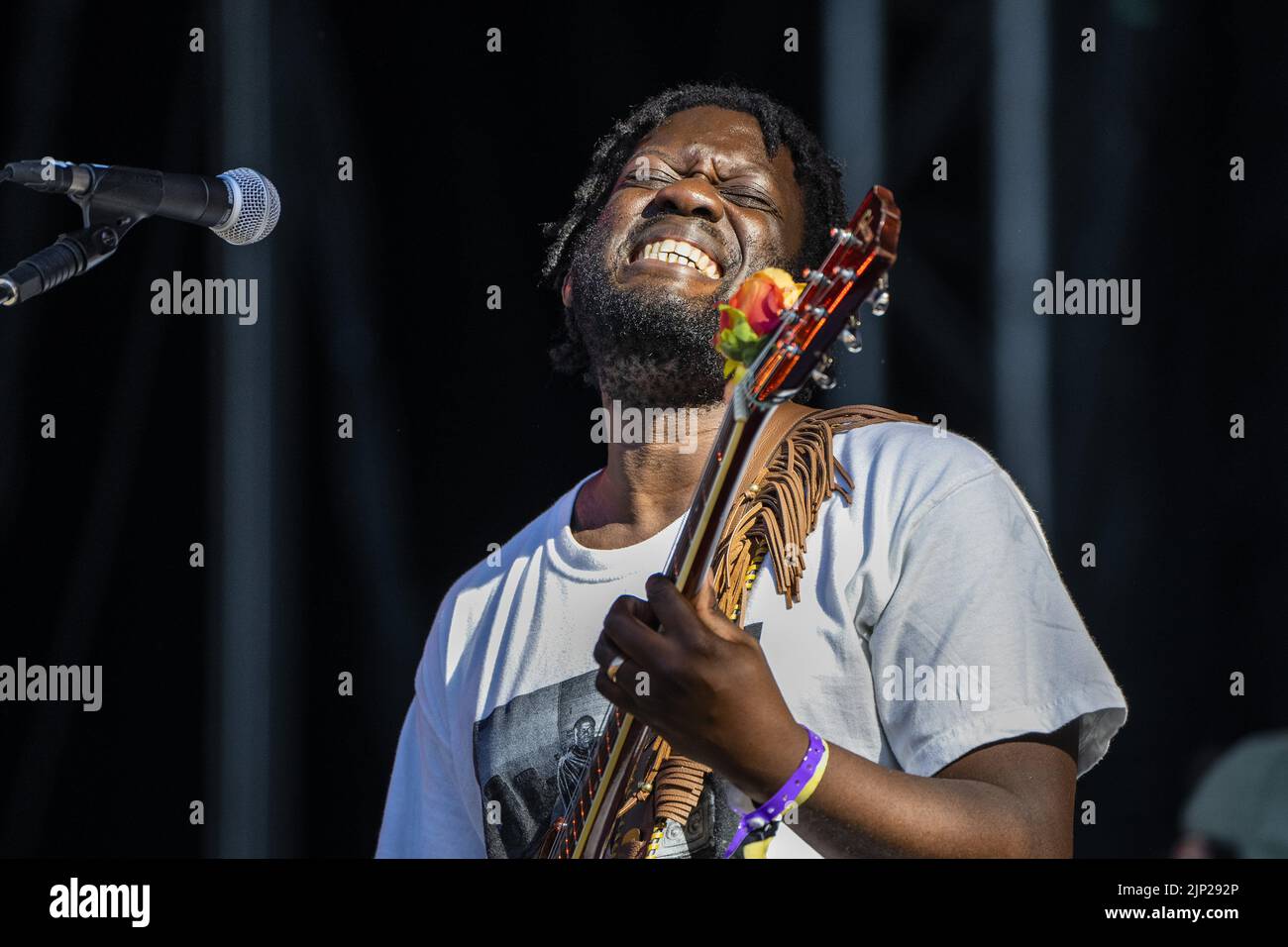 Michael Kiwanuka performs during Swedish music festival Way Out West 2022 in Gothenburg, Sweden, August 12, 2022.Photo: Anders Deros / Aftonbladet / T Stock Photo