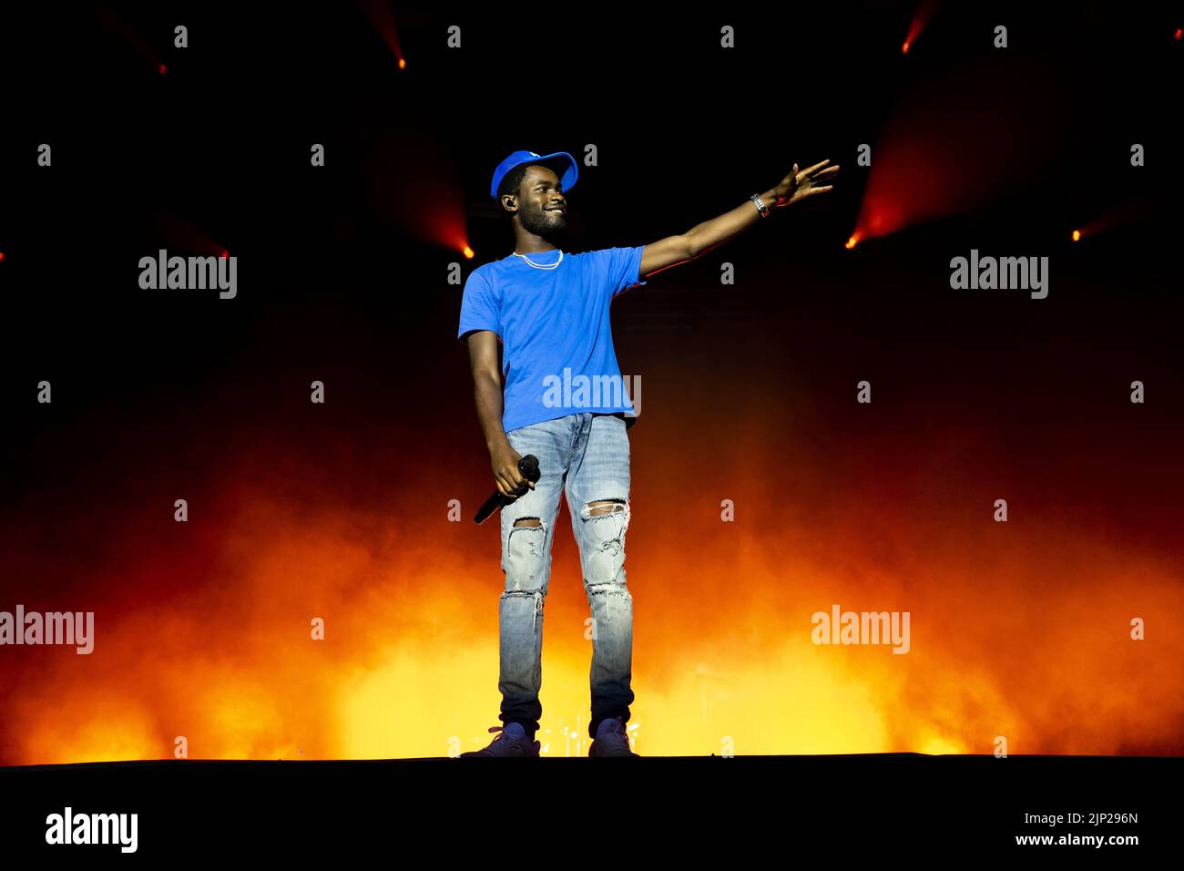 Rapper Dave performs during Swedish music festival Way Out West 2022 in Gothenburg, Sweden, August 13, 2022.Photo: Anders Deros / Aftonbladet / TT cod Stock Photo